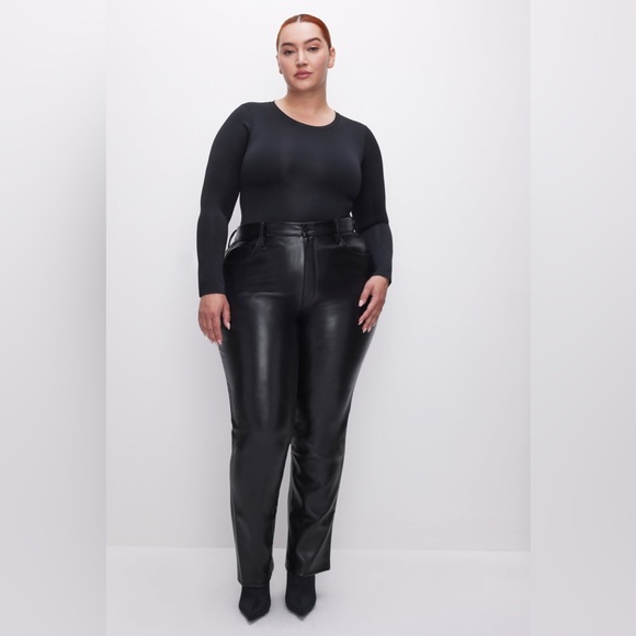 Good American Pants - Good American 20 Black Faux Leather Pants